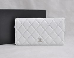High Quality Chanel Lambskin Leather Bi-Fold Wallet 31508 White
